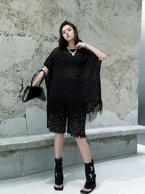 Fringe Knit Oversize Top